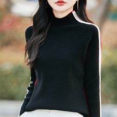 半高领打底衫女2025年春季内搭显瘦软糯百搭纯色针织衫，女装羊毛衫，哲奥羊绒