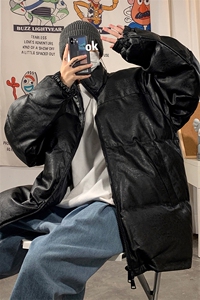 1港风PU皮服面包服男女情侣中性大码加厚皮衣7967特P78控108图片