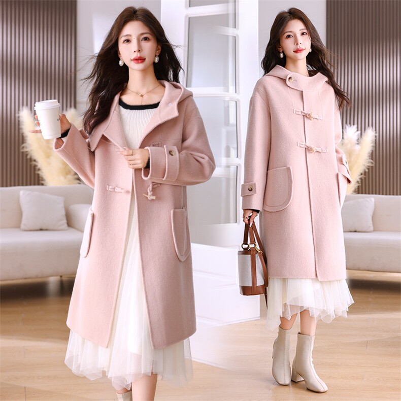 现货手工双面羊毛大衣2023年秋冬新款女装时尚韩版休闲大衣，女装双面呢大衣，韩蜜菓