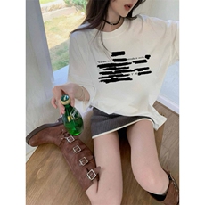 现货重磅新款小众潮牌美式高街夏季纯棉宽松男士情侣短袖T恤ins，男装T恤，四季星座505