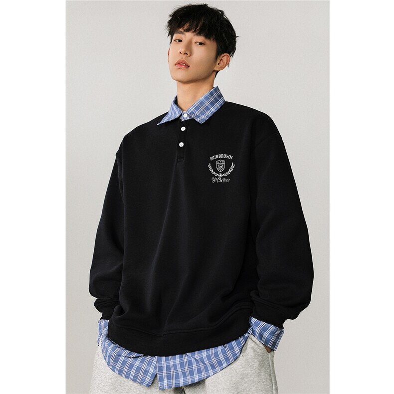 假两件大码M-5XL卫衣表面棉底部聚酯纤维78074P59控88，男装卫衣，星座227-7