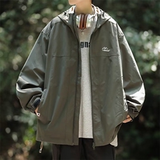 秋季日系穿搭冲锋衣夹克户外登山服防水工装连帽男外套W1818-P55，男装夹克，星座1109-3
