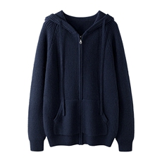 2024年秋季连帽长袖青春流行超厚重磅连帽拉链开衫羊绒男装，男装羊绒开衫，羿博羊绒