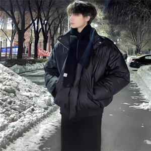 复古短款pu皮棉服男冬季棉衣外套 MY258  P80 直播图片