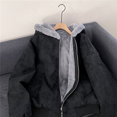 座山雕连帽棉服男冬季加绒加厚连帽皮衣棉衣美式外套M318-P108，男装皮衣，星座308B-2