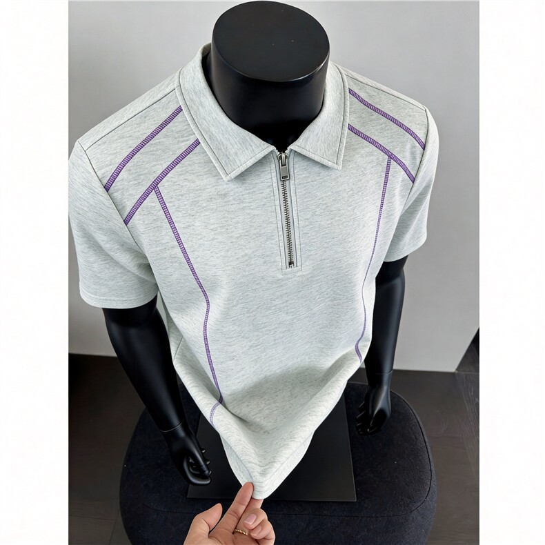 2026主推款速干抗菌哈苏线明线拼接POLO衫短袖DT112-特P28，男装T恤，电商C307