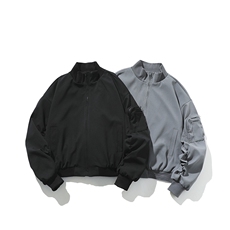 白底-飞行员夹克外套男美式短款立领棒球服8086-P60，男装夹克，电商B380（原B361）