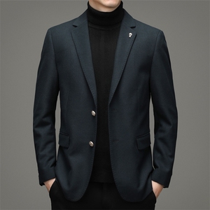 秋冬季新款时尚羊毛西服中年男士休闲外套男商务西装HM8512-P305图片