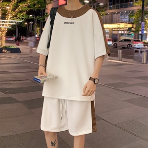 直播品质！2024夏季新款男士珠地短袖套装百搭一套TZP002P70图片