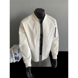 得物二开男士夹克飞行服潮流棒球领外套茄克男装A266-JK8017-P33图片