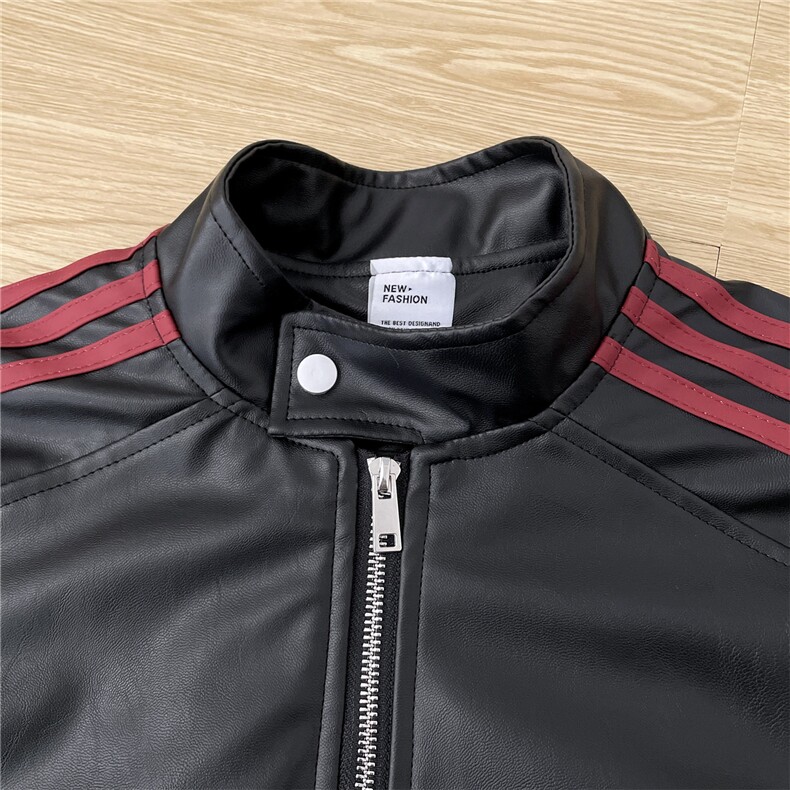 撞色PU皮衣立领机车夹克男2026春秋新款美式外套情侣潮JK237-P75,男装夹克,星座308B-2