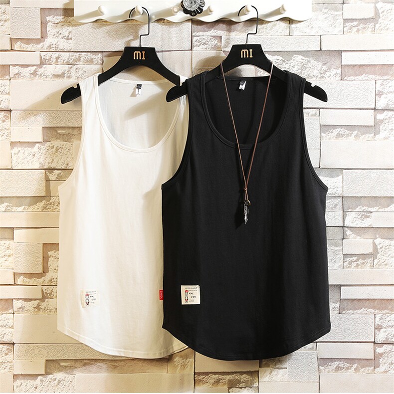 简约纯色运动无袖背心男宽松街头风百搭薄款T恤上衣B764-特价P18，男装背心/马甲，电商A007