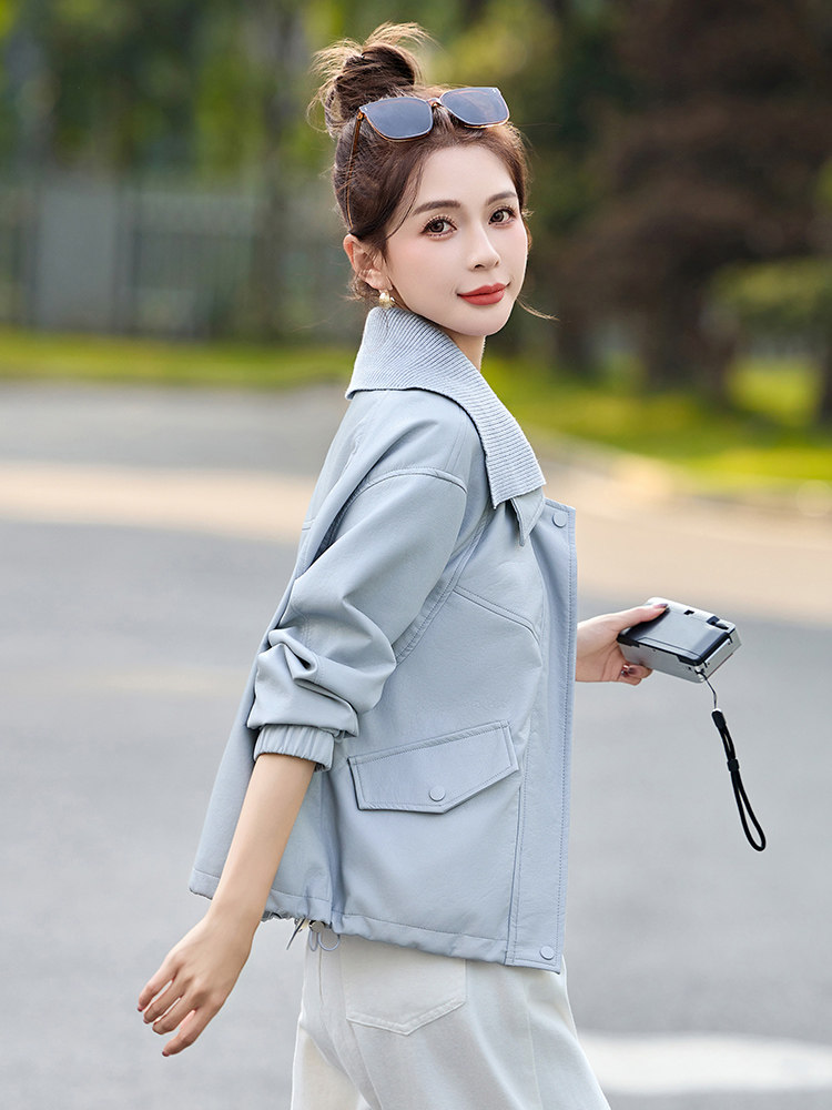 假两件皮衣外套女网红休闲范,女装皮衣,以桐