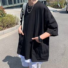 潮宽松型气质五分袖时尚潮牌圆领男青春流行T恤夏季简约，男装T恤，星座716-4