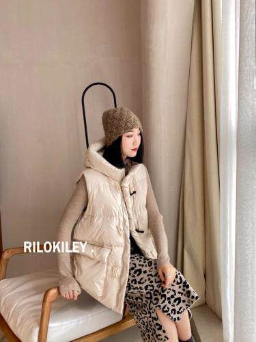 2021冬韩版90绒羽绒马甲，女装马夹，雷洛奇丽