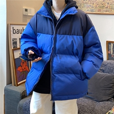 港风酒店拼接撞色保暖面包服立领情侣棉衣A247-MY250特批50，男装棉衣，电商A247