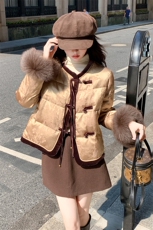 【现货】90绒真狐狸毛新中休闲羽绒服2693-P335-K448，女装羽绒服，浙宝189
