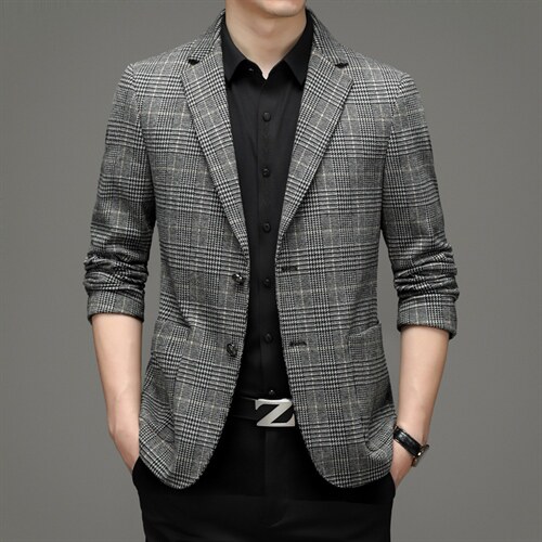 2023秋季男装商务休闲西服中年单西外套男时尚上衣HM8312-P220，男装西服，电商B212（原钱塘6029）