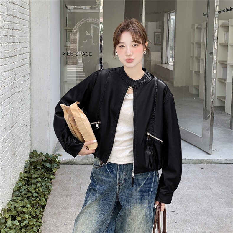 2025年冬季短皮衣加绒棉服RF2C290-6882-P185-K275,女装皮衣,蝶眷