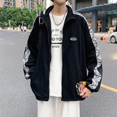 开衫卫衣男韩版潮流拼接腰果花2023秋冬新款ins宽松外套W3445-P36，男装卫衣，星座412-3