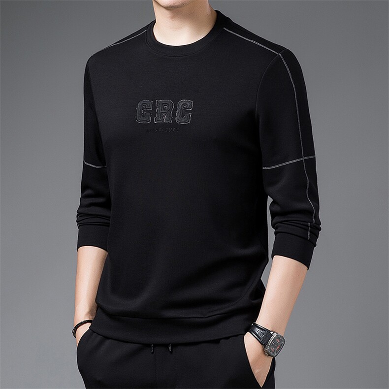 KLSB8712男士2023年春夏新款长袖休闲圆领卫衣套头打底衫T恤P60,男装卫衣,电商B360