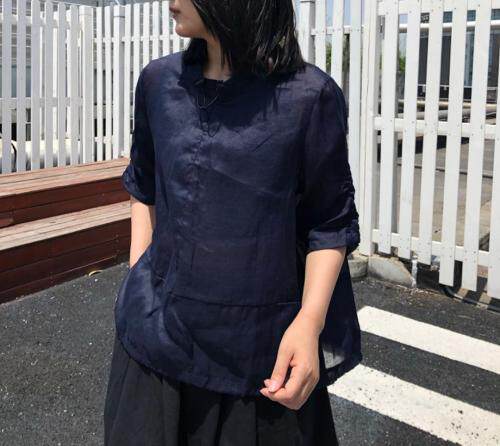 苎麻小衫透气，有独特凉爽感，出汗不粘身;色泽鲜艳，女装，金子