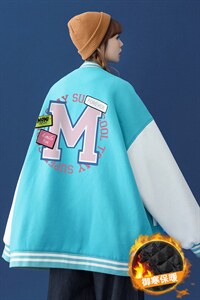 中性春装衔接新款潮流百搭加棉夹克棒球服外套 G99 P65控88加棉75图片