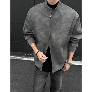 高品质 设计感pu皮结构夹克外套男 CP96-特p75图片