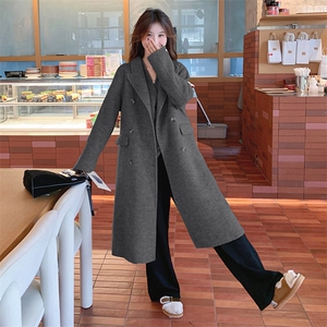 超好看高级感驼色马甲配双面羊绒大衣女秋冬中长款毛呢外套图片