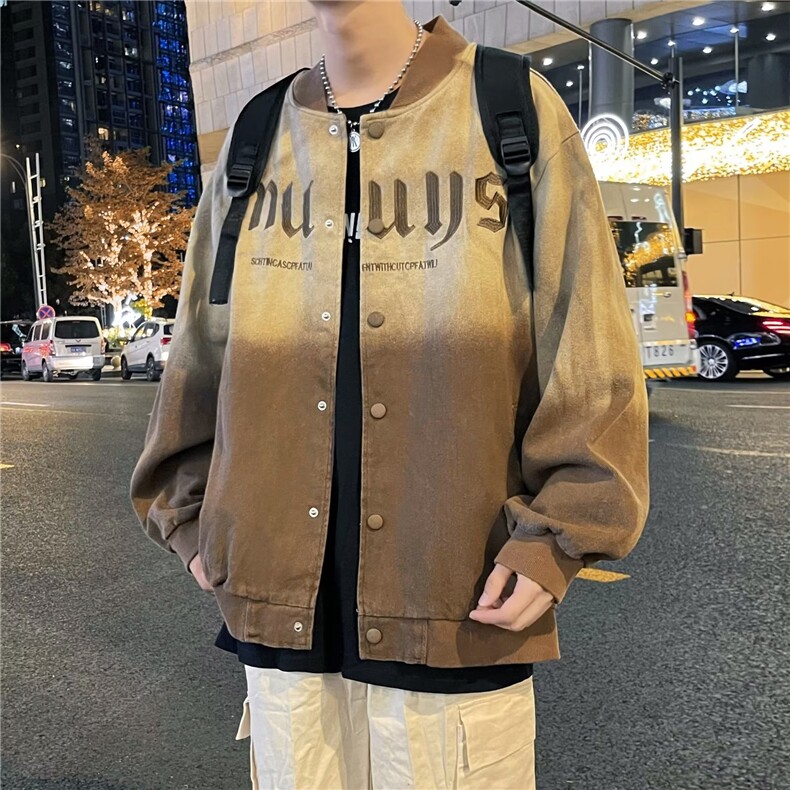 2026春复古牛仔夹克男街头涂鸦工装外套JK3315,男装夹克,星座1108