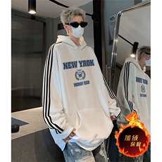 抖音得物供货提供视频秋冬重磅美式宽松织带连帽卫衣0619，男装卫衣，电商A486
