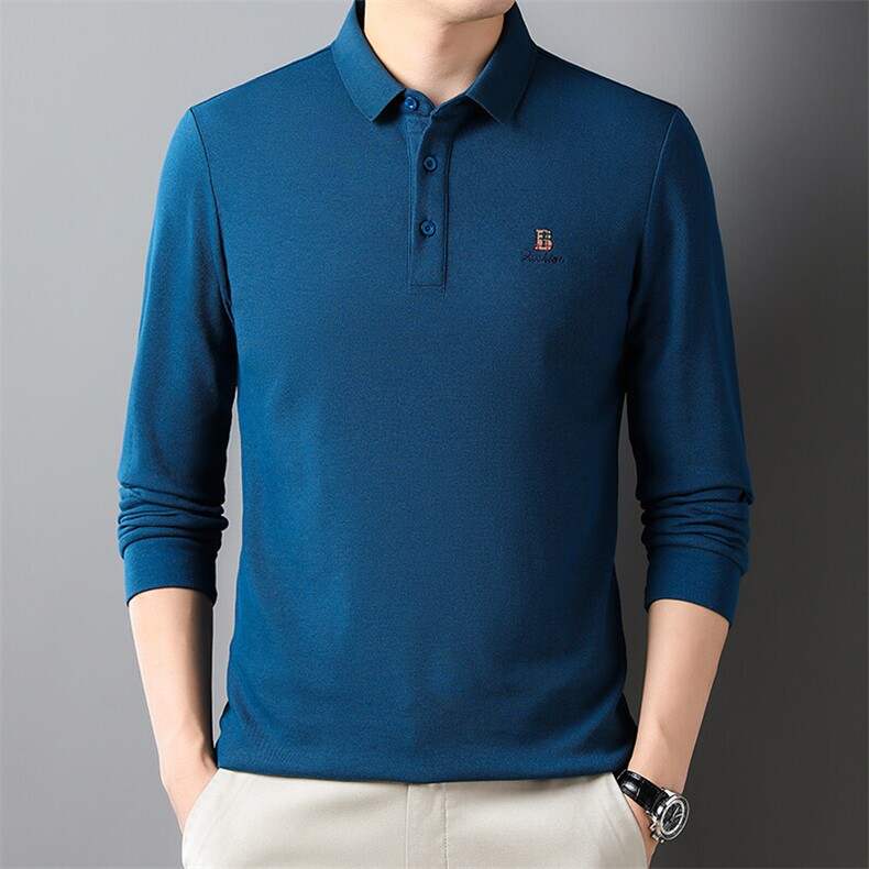 新款男士春季中青年休闲商务polo衫纯棉翻领打底上衣男T恤，男装T恤，钱塘6003（原4033）