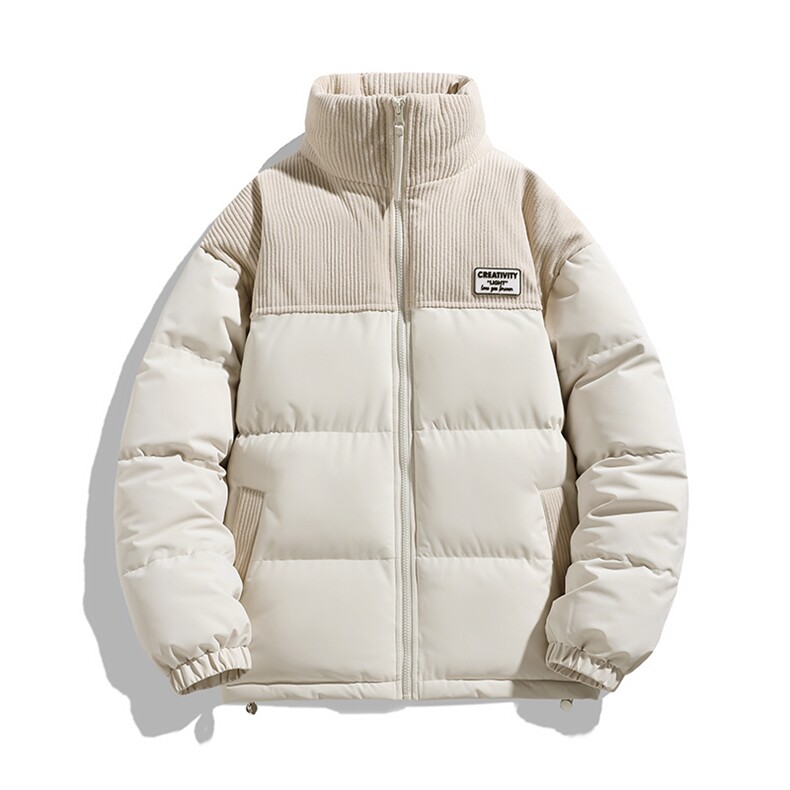 冬季青少年灯芯绒立领拼接外套休闲百搭面包服棉服5302-P78,男装棉衣,电商B306