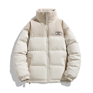 冬季青少年灯芯绒立领拼接外套休闲百搭面包服棉服5302-P78图片