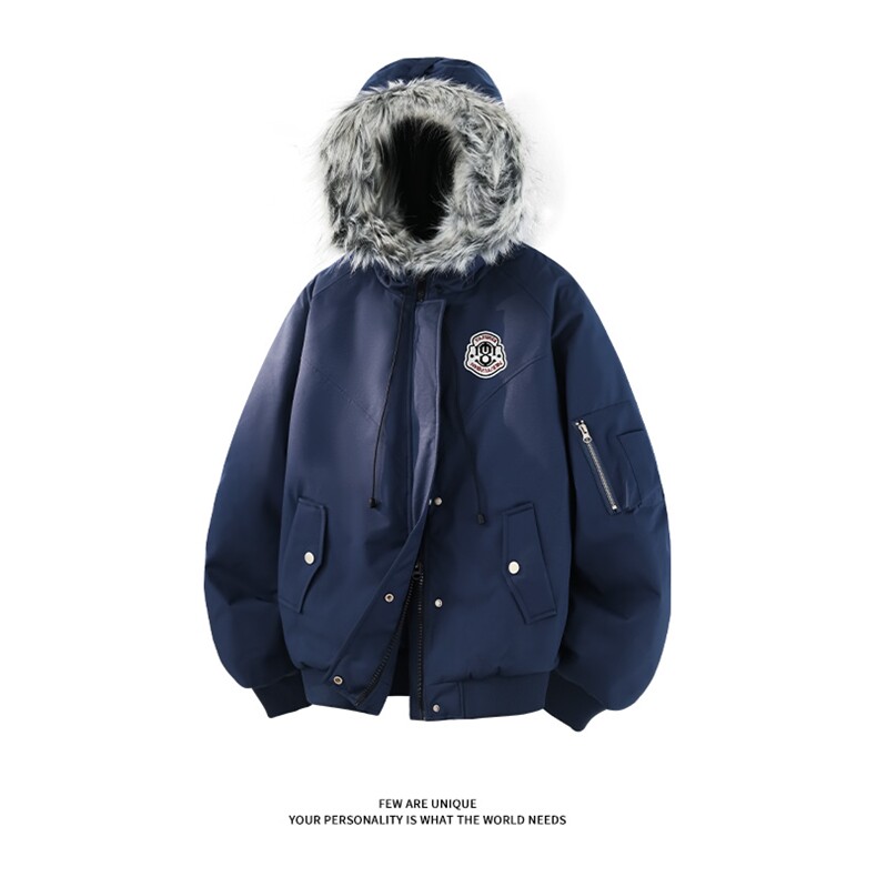 [现货]加厚派克服棉衣印花可拆卸毛领工装男DT53085-TP120208,男装棉衣,电商A102