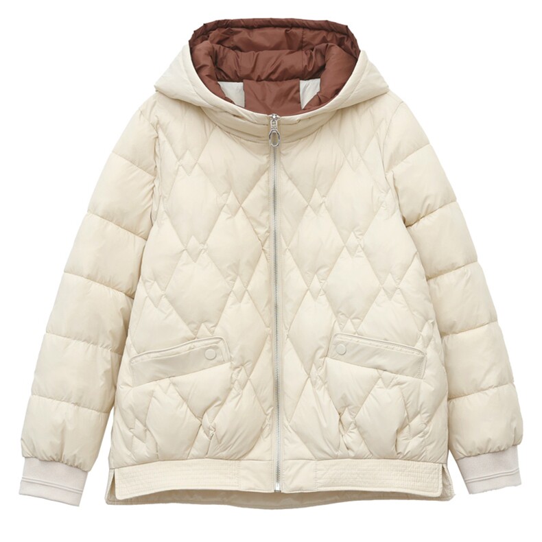 新款2022冬季韩版收腰·短款帽子棉衣棉服小个子厚外套女,女装棉衣/棉服,雪樱依海