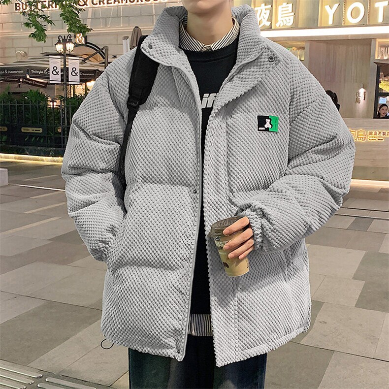 特批P100无差价冬新纹理感雪尼尔棉衣男欧棉绒青少年保暖棉衣M95,男装棉衣,电商A001-1