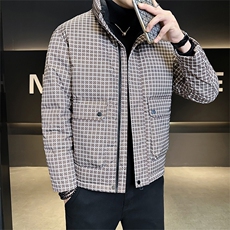 标50绒店主风2025新款男士格子立领羽绒服2507-P195(控券后288)，男装羽绒服，电商B338