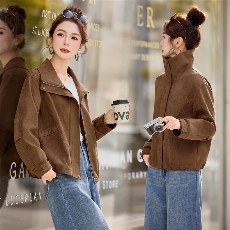 小个子短外套女2026年春季女士短款皮衣外套日常休闲皮夹克，女装短外套，悦祺