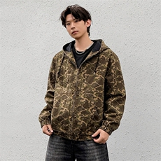 美式高街大口袋连帽迷彩夹克复古工装外套A436-W992-P115168，男装夹克，电商A436