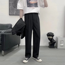夏季西裤男阔腿直筒宽松潮流裤子休闲裤垂坠感学生西装裤X210-p35，男装西裤，星座1008