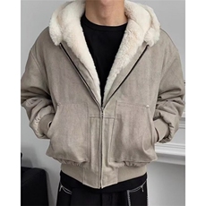 大理石座山雕棉服男冬美式复古羊羔毛外套加厚连帽夹克M6109，男装夹克，星座1116A（原606A-3）