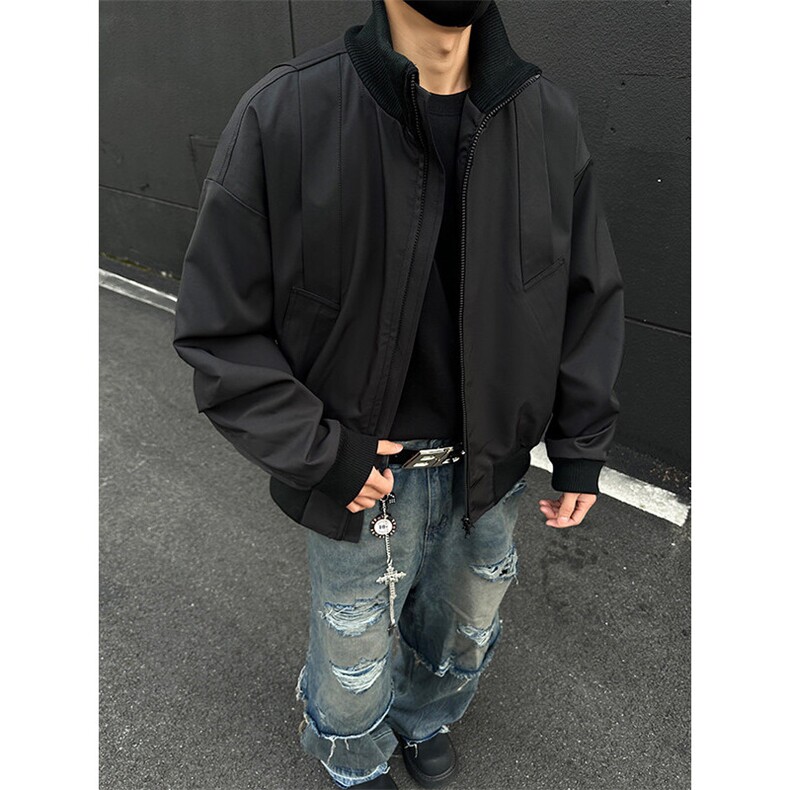 美式飞行服立领夹克男款痞帅短款外套棒球服潮504-W680-特P60控98,男装夹克,星座504