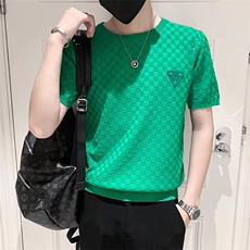 针织打底衫男毛巾植绒短袖T恤男士内搭圆领绿色上衣中袖T3351，男装T恤，星座1116A-2（原606A-1）