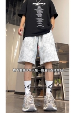 夏季巴黎脏脏短裤宽松扎染运动五分裤A463特P33控68，男装牛仔裤，电商A309