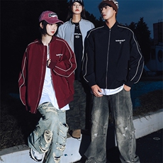 特批夜景多模棒球服外套字母印花时尚宽松夹克A247-TPF6052特批65，男装夹克，电商A247