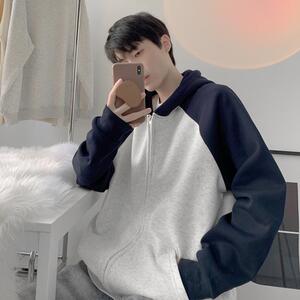插肩加绒银狐绒连帽卫衣外套J1000 /P68图片