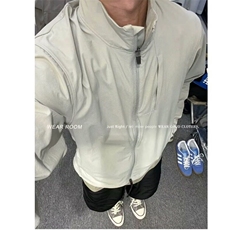 黑色立领教练夹克男短款运动外套简约文艺ins原宿新款流行潮流，男装夹克，星座506A