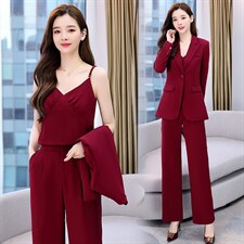 2023春秋季新款女装时尚休闲气质高级感西装阔腿裤百搭两件套，女装套装/套裙，韩然一族