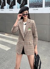 【现货】春装新款韩版修身格子时尚西装，女装西装，名怡